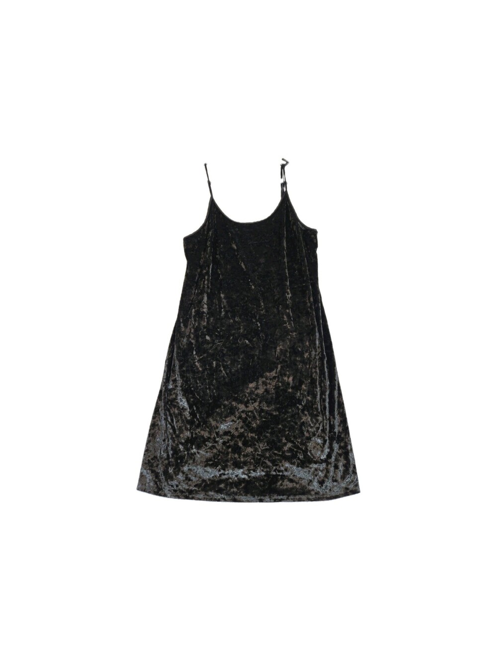 Victoria's Secret Slip Dress Women M/L Black Crushed Velvet Spaghetti Strap